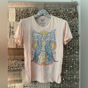 EUC Midnight Rider pink Janis Joplin tee sz XS Anthropologie